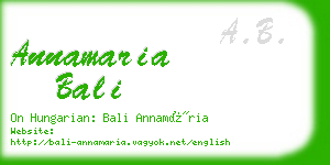 annamaria bali business card